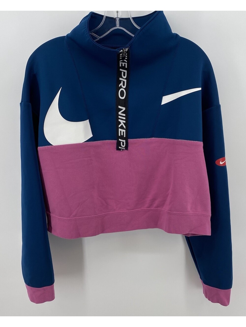 Nike Pro Women's Get Fit "Icon Clash" Fleece Half-Zip Pullover Sweatshirt Size M